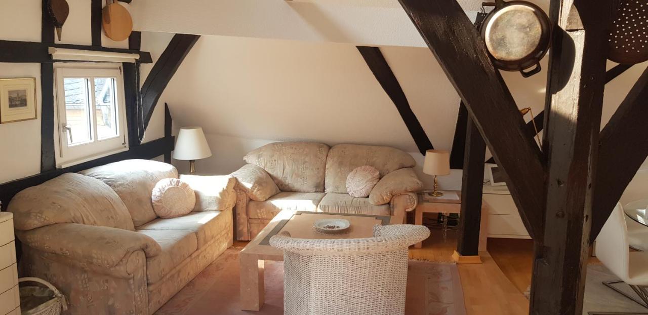 Penthouse Im Historischen Fachwerkhaus Mit Grosser Dachterrasse An Zentralster Lage Boppard Exterior photo