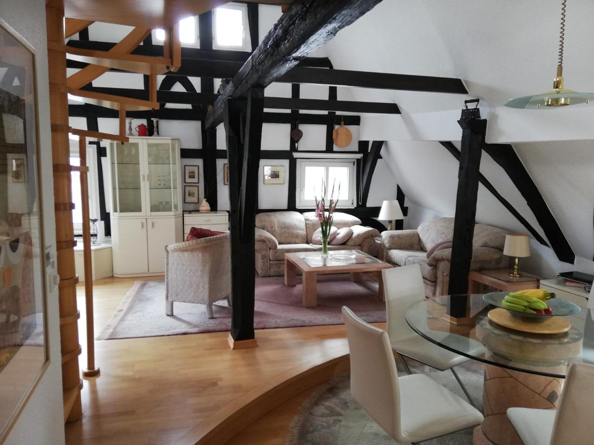 Penthouse Im Historischen Fachwerkhaus Mit Grosser Dachterrasse An Zentralster Lage Boppard Exterior photo
